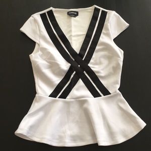 Bebe peplum top xs nwot